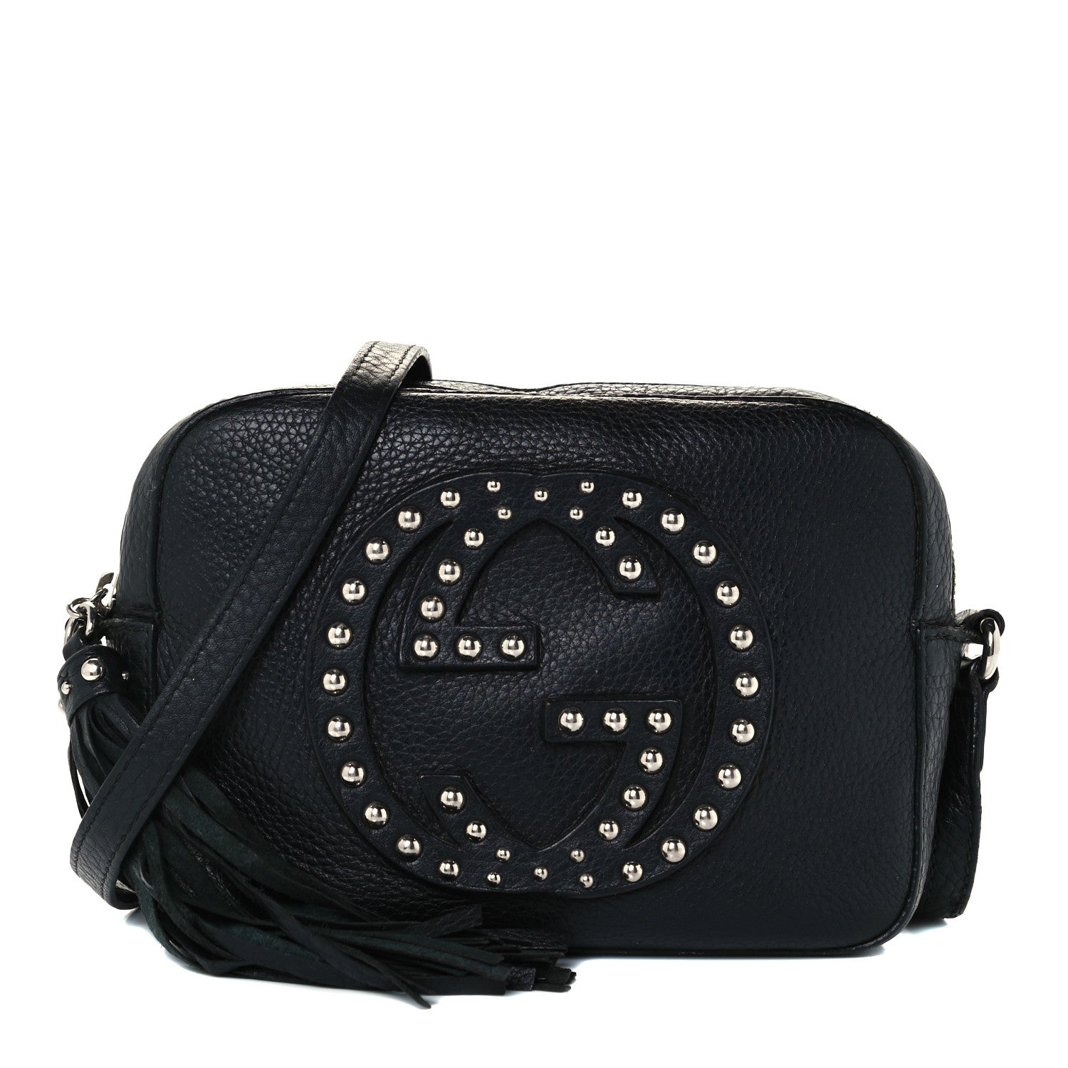 Gucci Pebbled Calfskin Studded Small Soho Disco Bag Black 1 of 11