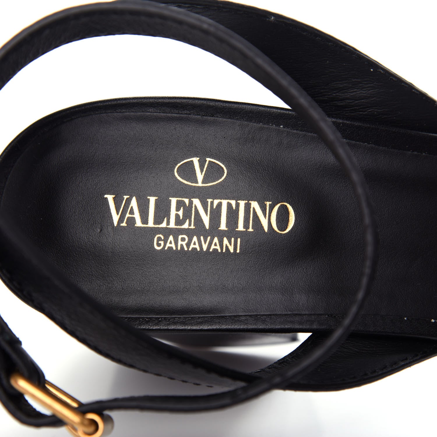 Valentino Garavani Grainy Cowhide VLogo 60mm Sandals 41 Black 7 of 10
