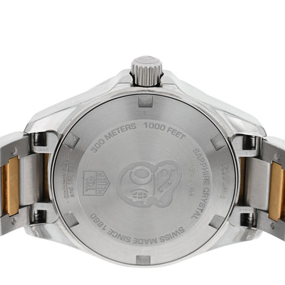 Tag Heuer Stainless Steel 18K Yellow Gold Diamond Mother of Pearl 27mm Aquaracer Lady Quartz Watch WAY1451 4 of 4