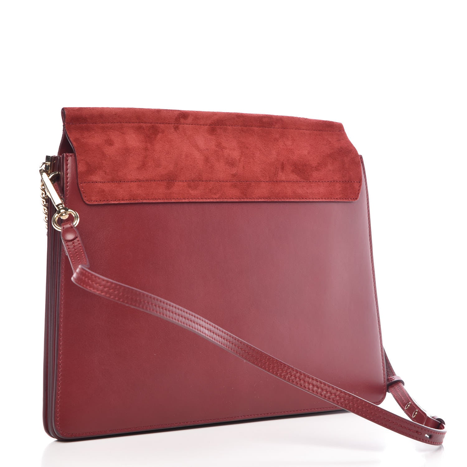 Chloe Calfskin Suede Medium Faye Shoulder Bag Plum Purple 3 of 10