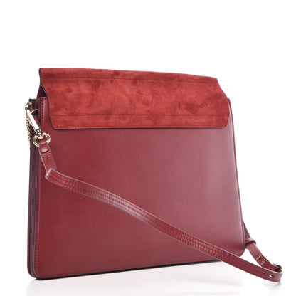 Chloe Calfskin Suede Medium Faye Shoulder Bag Plum Purple 3 of 10