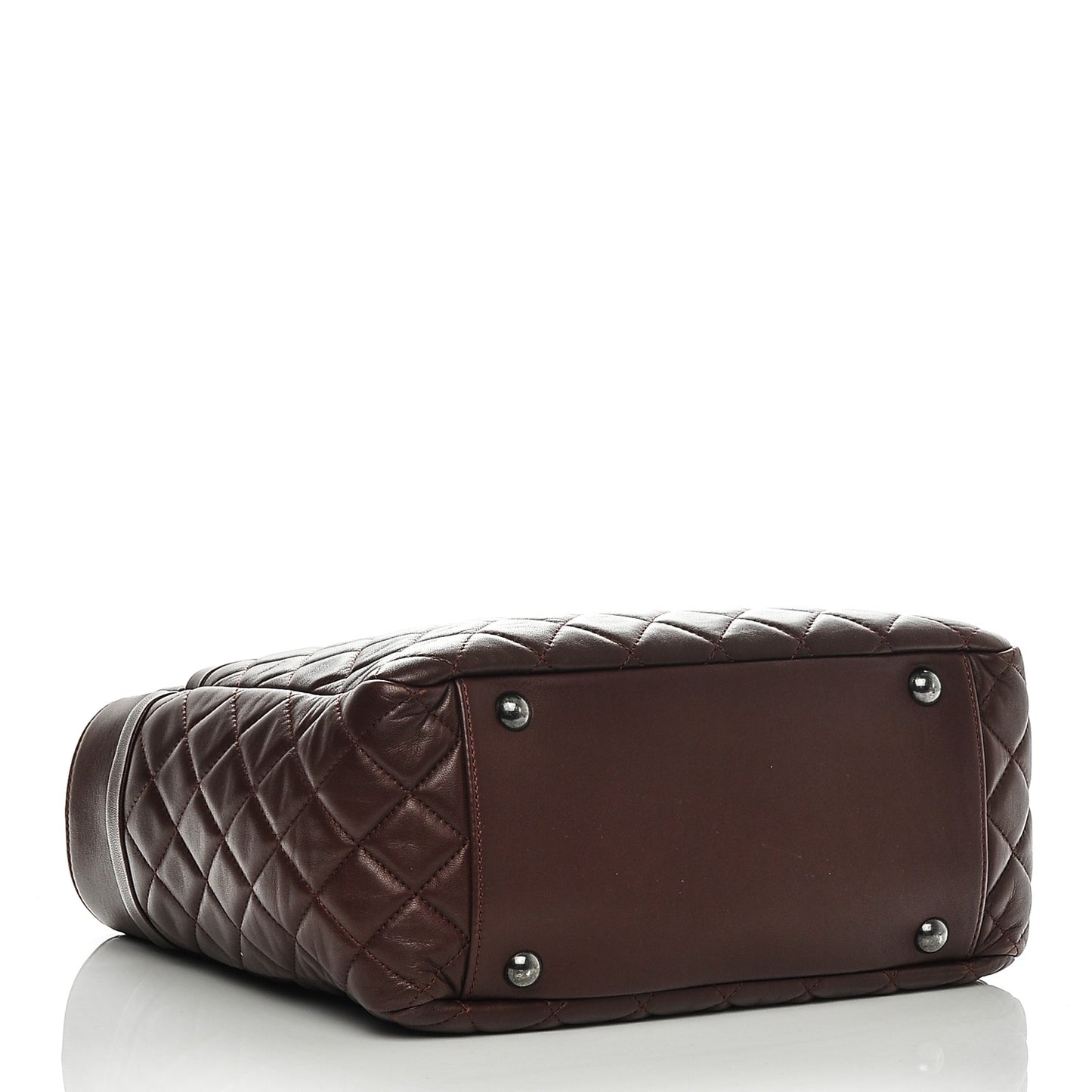 Lambskin Quilted Tote Burgundy