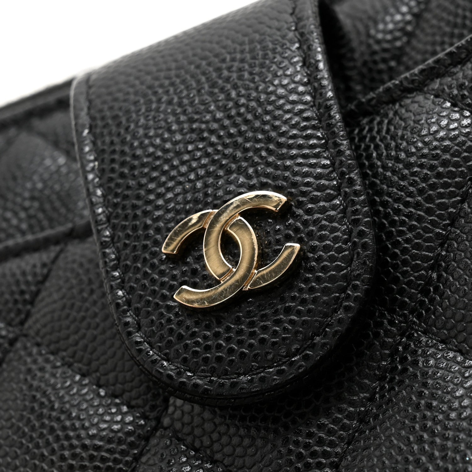 Chanel Caviar Quilted Phone Holder Zip Clutch Black 8 of 10