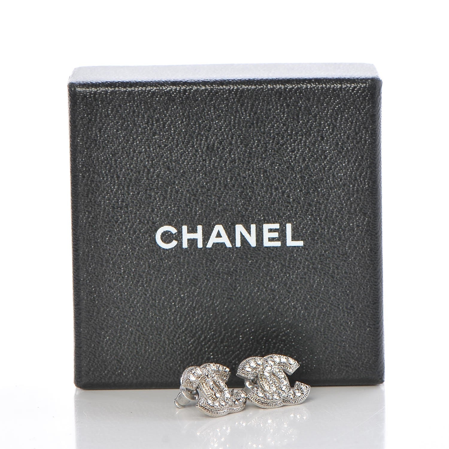 Chanel Crystal CC Earrings Silver 6 of 6
