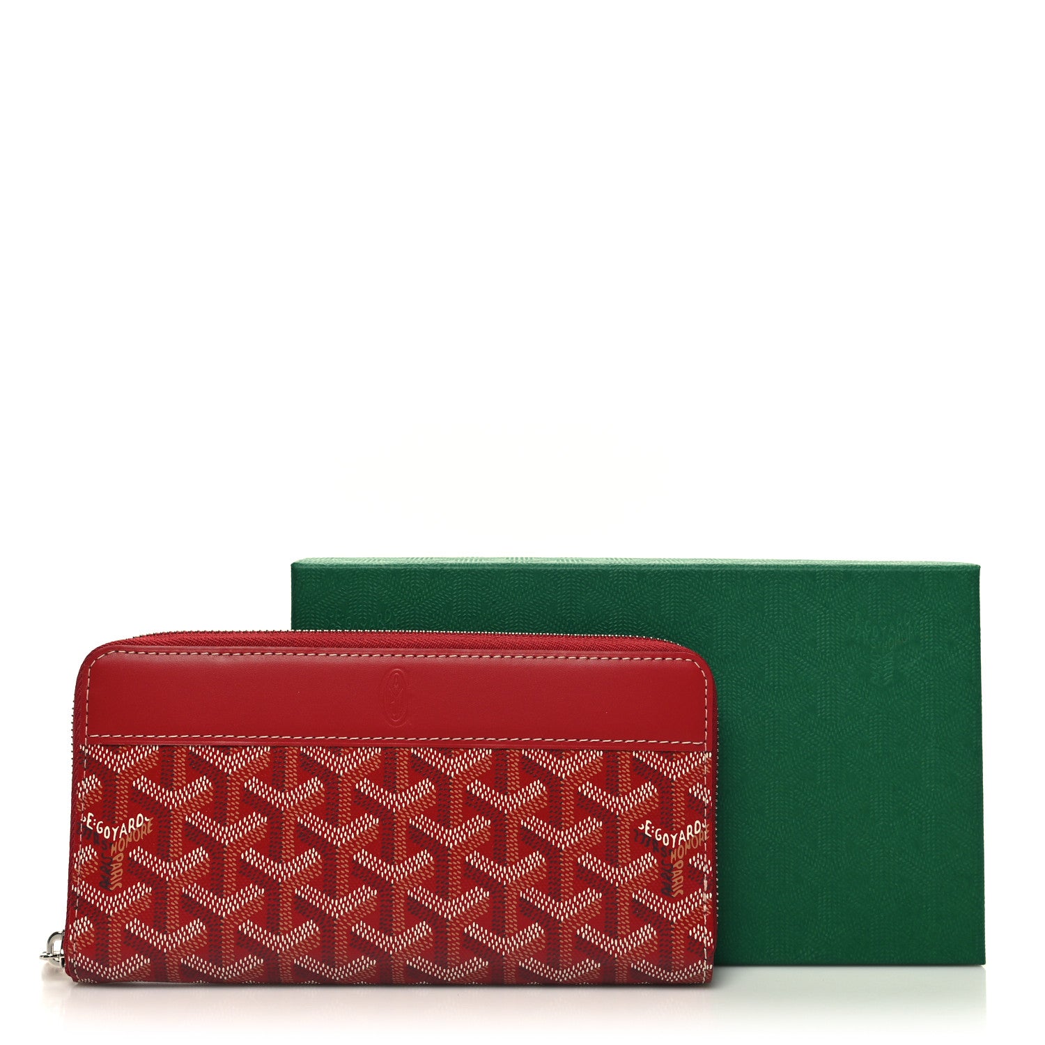 Goyard Goyardine Matignon Zip Around GM Wallet Red 8 of 8