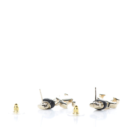 Chanel Lambskin CC Turnlock Drop Earrings Gold Black 3 of 6