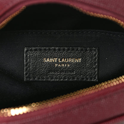 Saint Laurent Grain De Poudre Matelasse Chevron Quilted Round Vinyle Camera Bag Rouge Legion 6 of 10