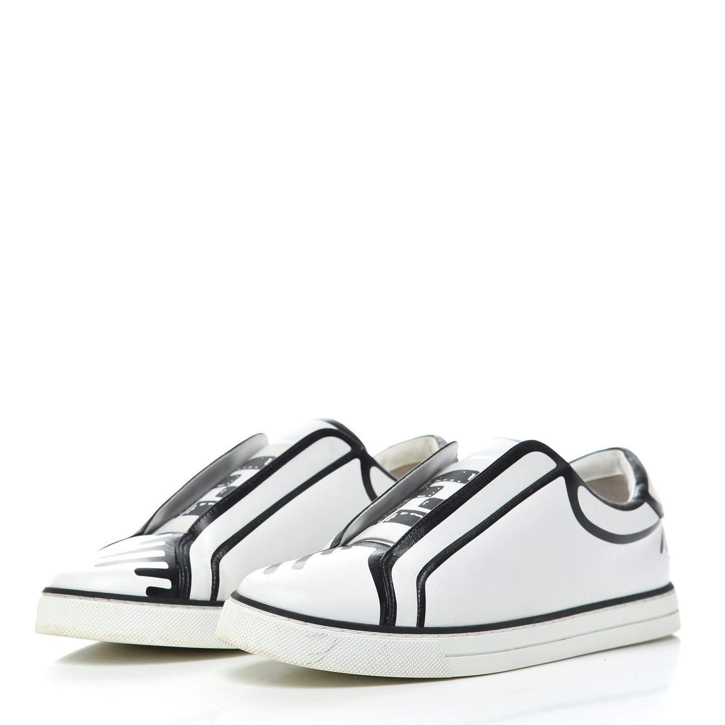 X JOSHUA VIDES Nappa Rockoclick Slip On Sneakers 37.5 Snow White Black
