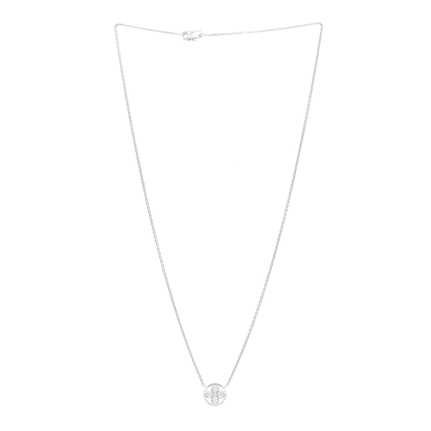 Louis Vuitton 18K White Gold Diamond Blossom BB Pendant Necklace 3 of 6