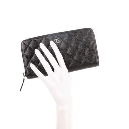 Chanel Caviar Quilted Large Gusset Zip Around Wallet Black 2 of 8