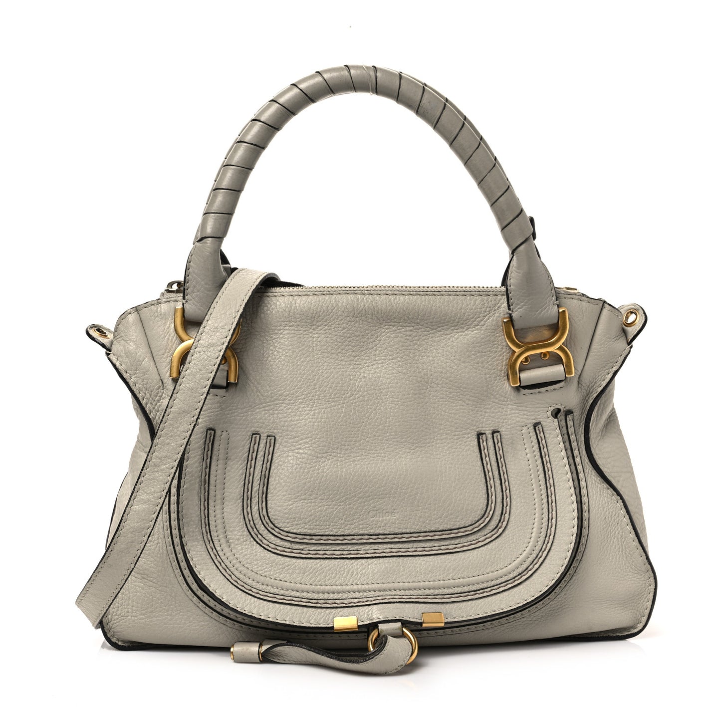 Calfskin Medium Marcie Satchel Dove