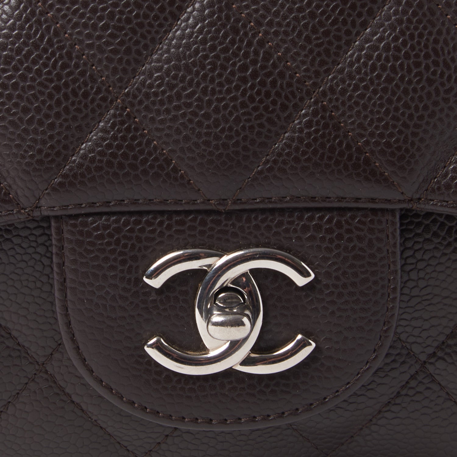 Chanel Caviar Quilted Jumbo Single Flap Brown 8 of 10