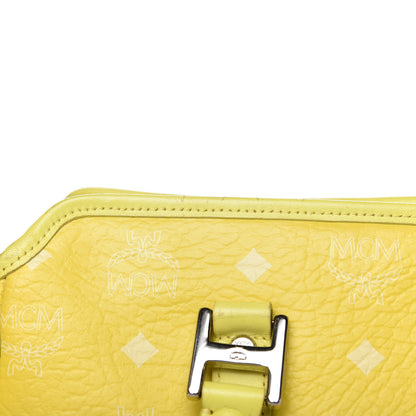 MCM Visetos Embroidered Flower Hummingbird Tote Yellow 20 of 20