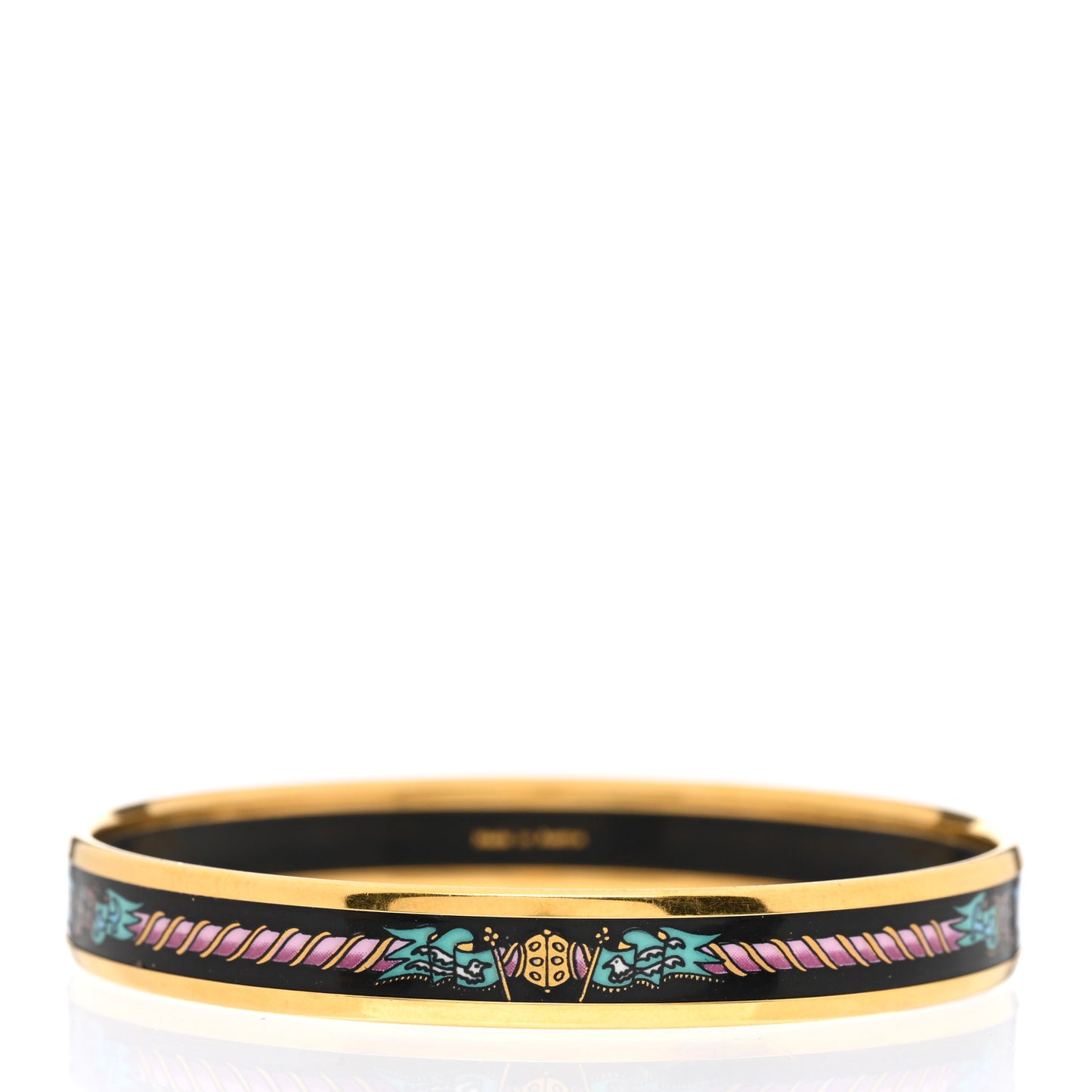 Enamel Printed Narrow Bracelet 65 Black