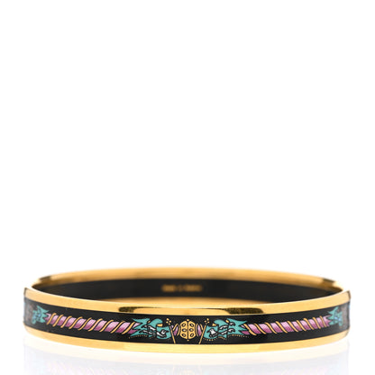 Hermes Enamel Printed Narrow Bracelet 65 Black 3 of 5