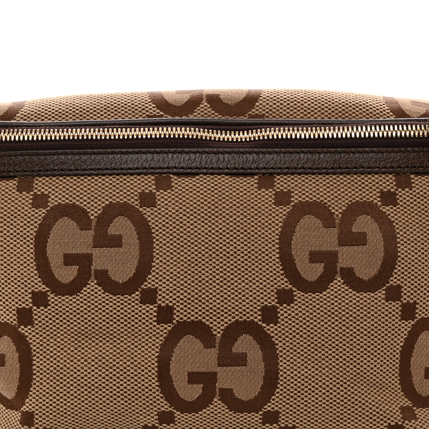 Gucci Monogram Jumbo GG Textured Dollar Calfskin Web Belt Bag