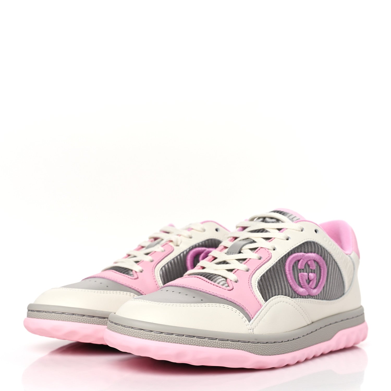 Gucci Dali Soft Calfskin Womens Mac80 Sneakers 37 Off White Grey Sky Light Rose 4 of 8