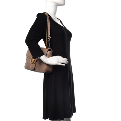 Gucci Calfskin Matelasse Medium GG Marmont Shoulder Bag Porcelain Rose 2 of 9