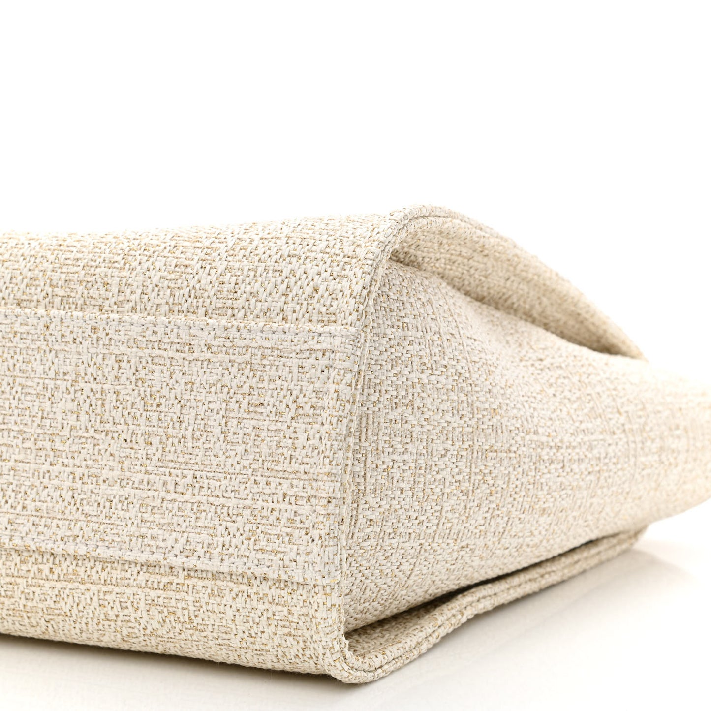 Lurex Boucle Small Deauville Tote Ivory