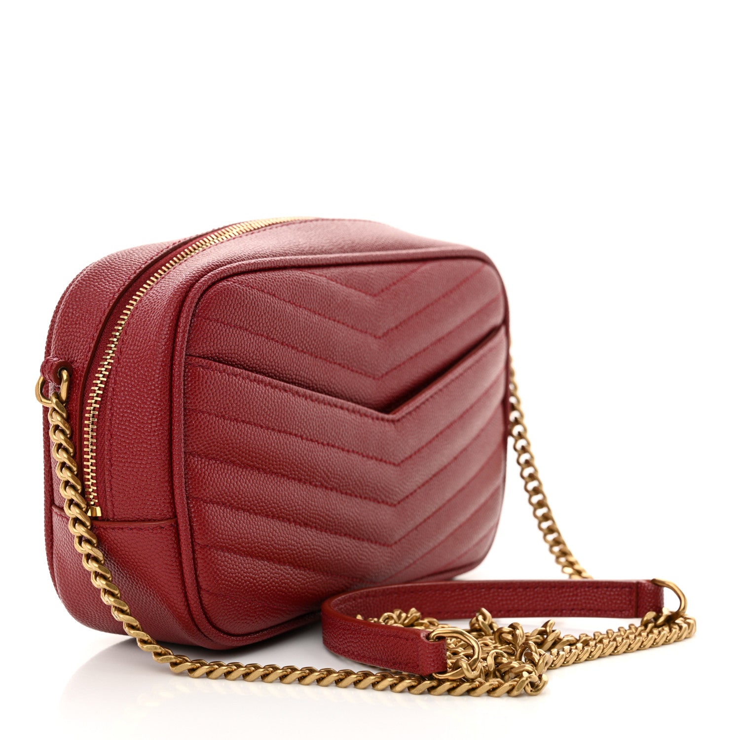 Saint Laurent Grain De Poudre Matelasse Monogram Mini Lou Camera Bag Opyum Red 3 of 10