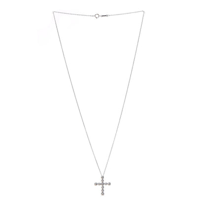 Tiffany 18K White Gold Diamond Paloma Picasso Tenderness Cross Pendant Necklace 3 of 6