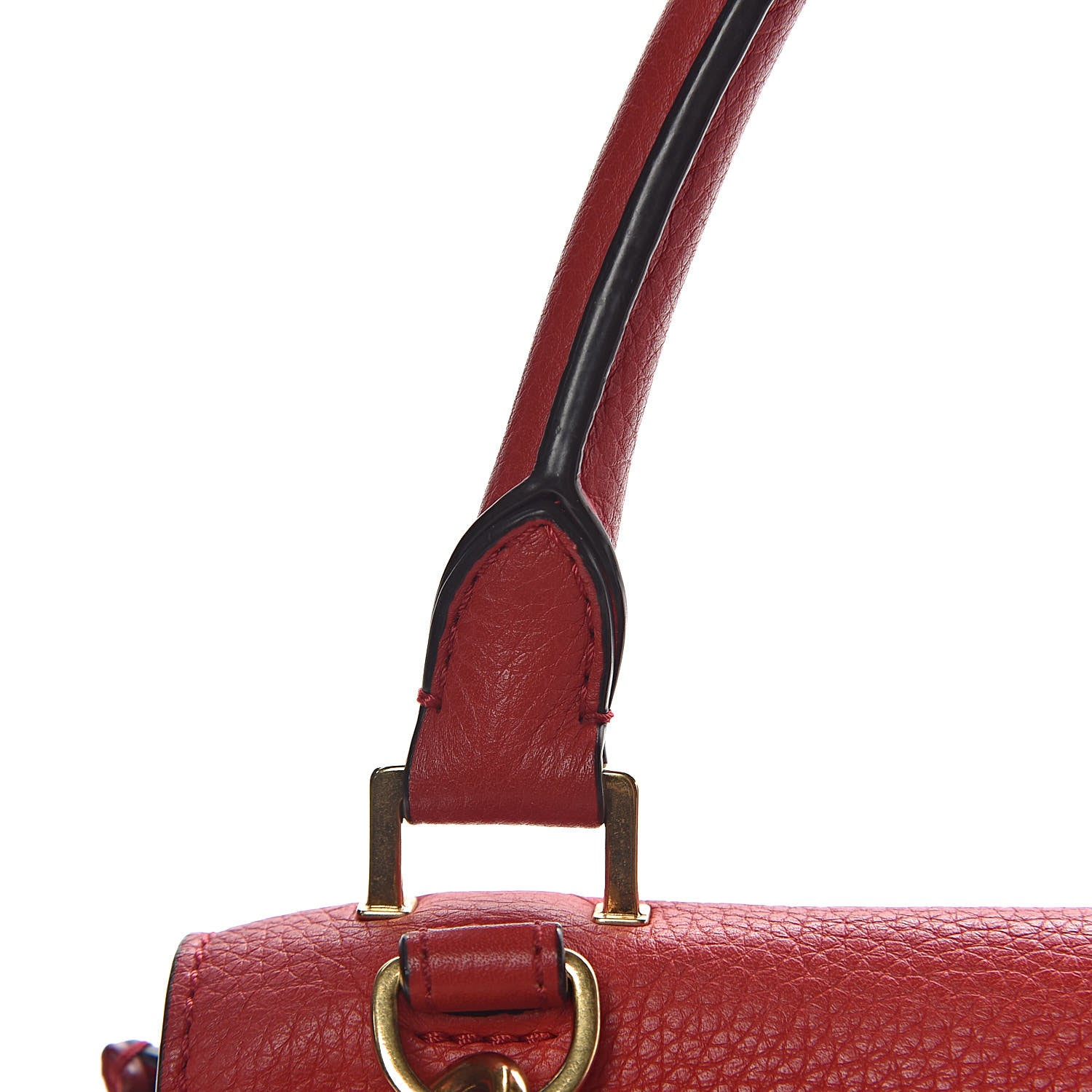 Celine Drummed Calfskin Suede Medium Trapeze Coquelicot 17 of 26