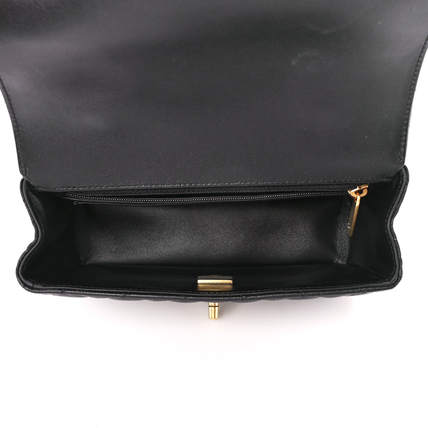 Lambskin Quilted Mini Strass On Top Flap Black