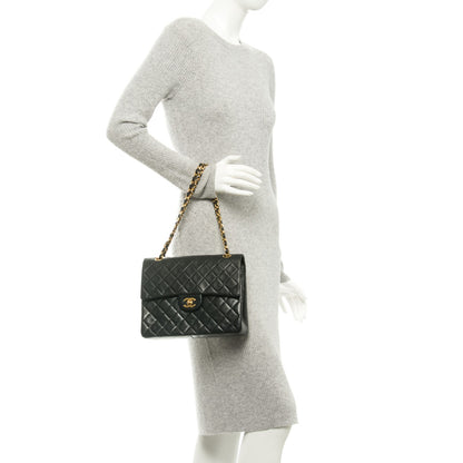 Chanel Lambskin Quilted Medium Double Flap Black 2 of 9