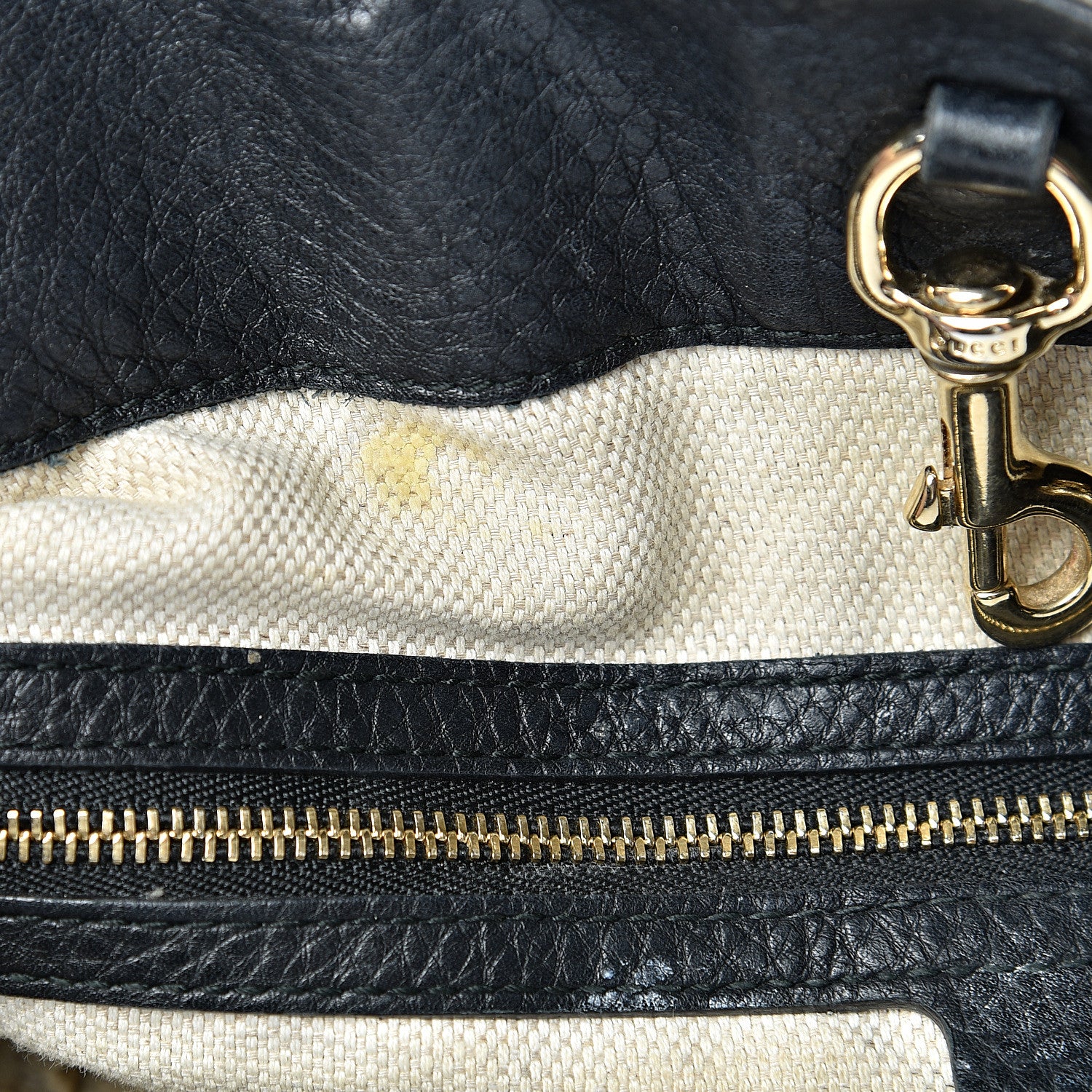 Gucci Pebbled Calfskin Medium Soho Chain Shoulder Bag Black 12 of 29