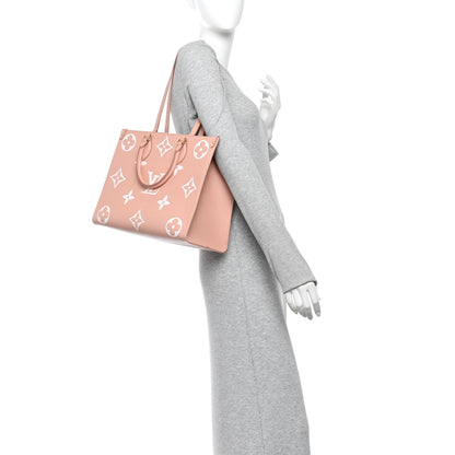 Louis Vuitton Empreinte Monogram Giant Onthego MM  Rose Trianon Creme 2 of 9