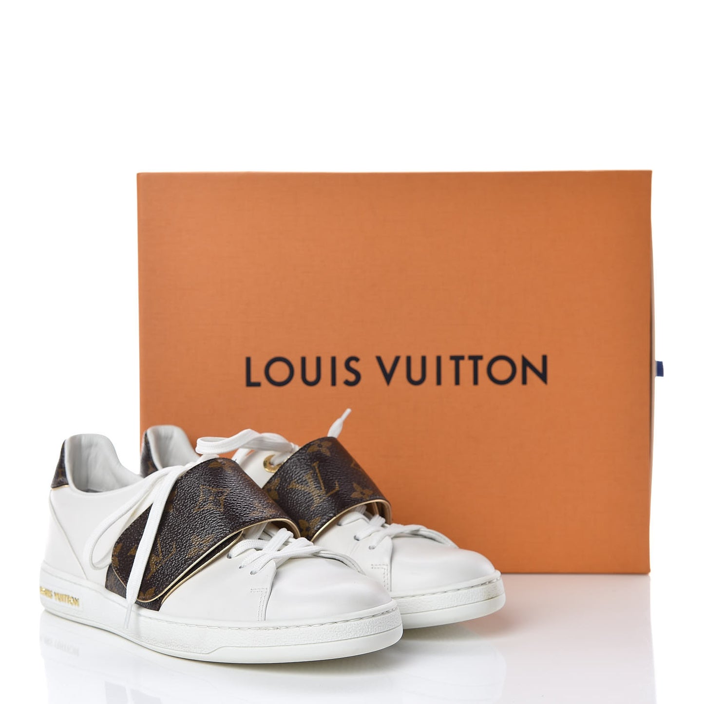 Calfskin Monogram Frontrow Sneakers 38 White