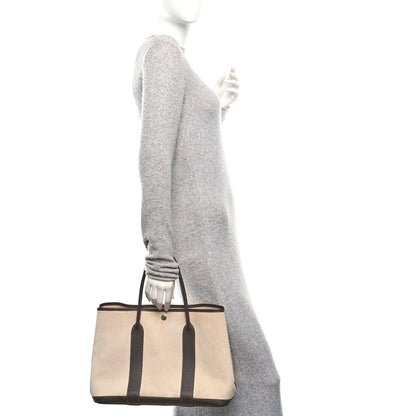 Hermes Toile Buffle Gala Garden Party Tote 36 MM Marron Fonce 2 of 11