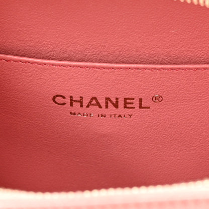 Chanel Caviar Quilted CC North South Filigree Vanity Case Pink 6 of 14