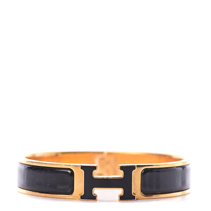 Hermes Enamel Narrow Clic Clac H Bracelet PM Black 1 of 3