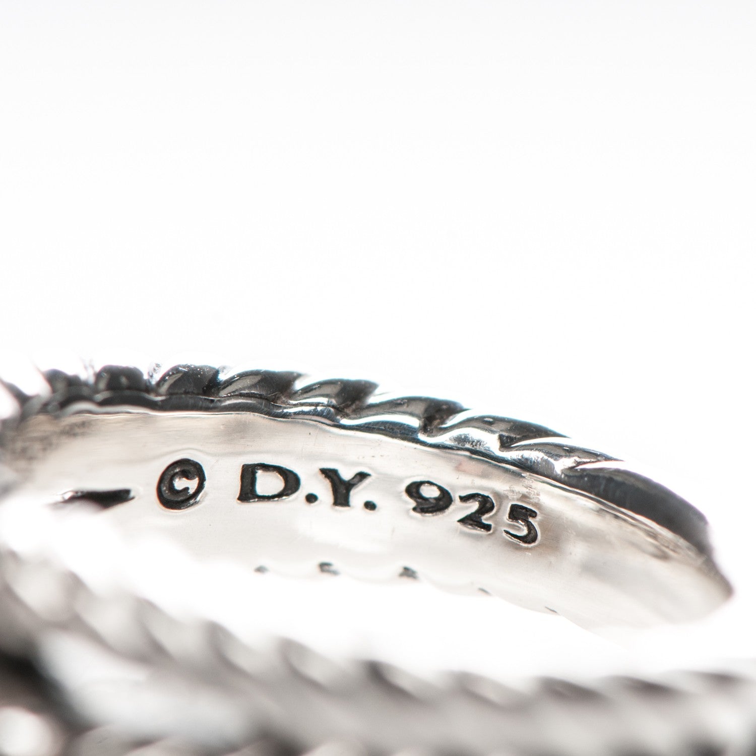 David Yurman Sterling Silver Diamond 10mm Pearl Cable Ring 6 5 of 5