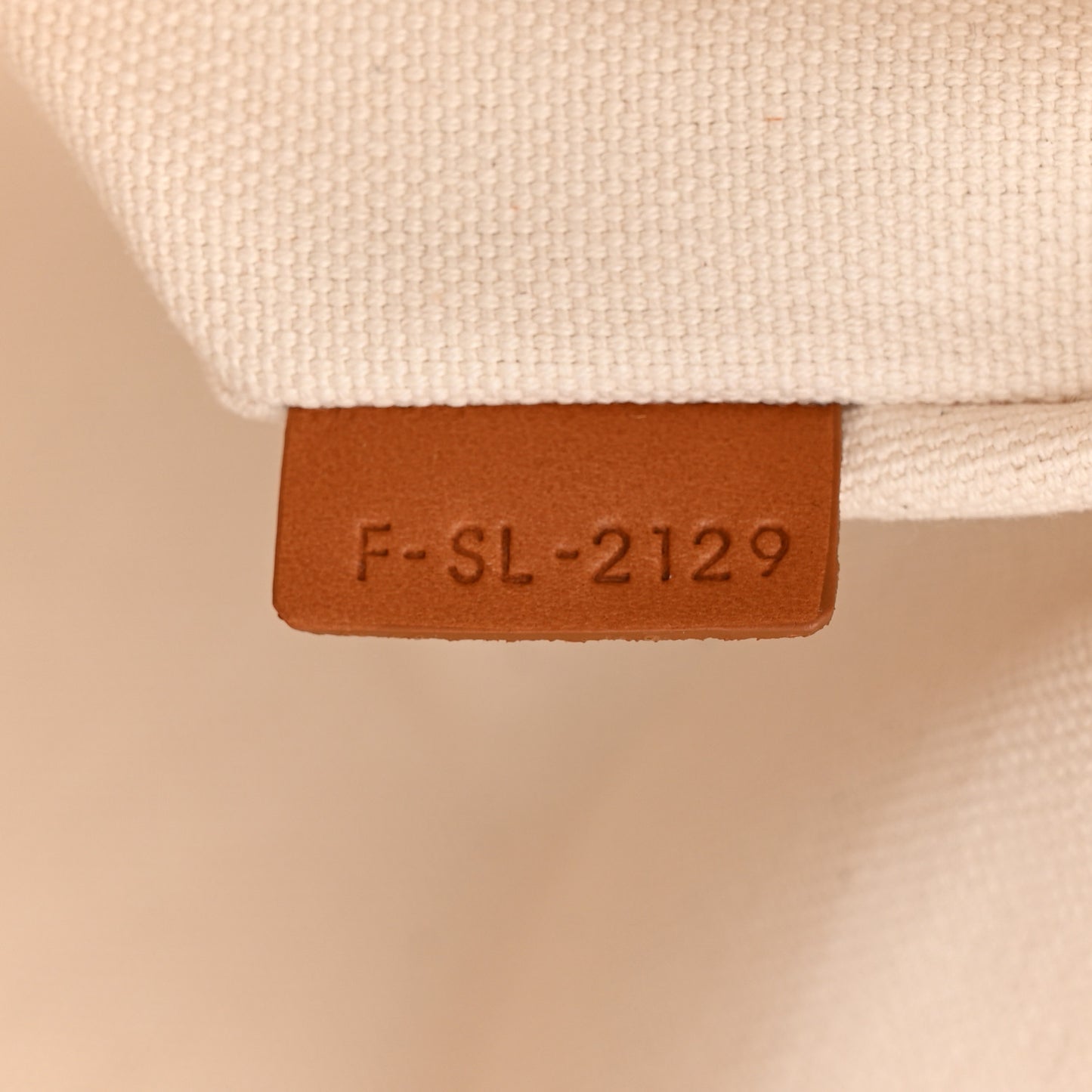 Canvas Calfskin Logo Print Horizontal Cabas Natural Tan