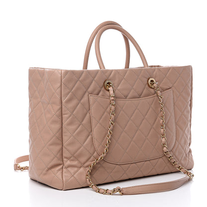 Chanel Caviar Quilted Large Coco Handle Shopping Tote Beige 2 of 9