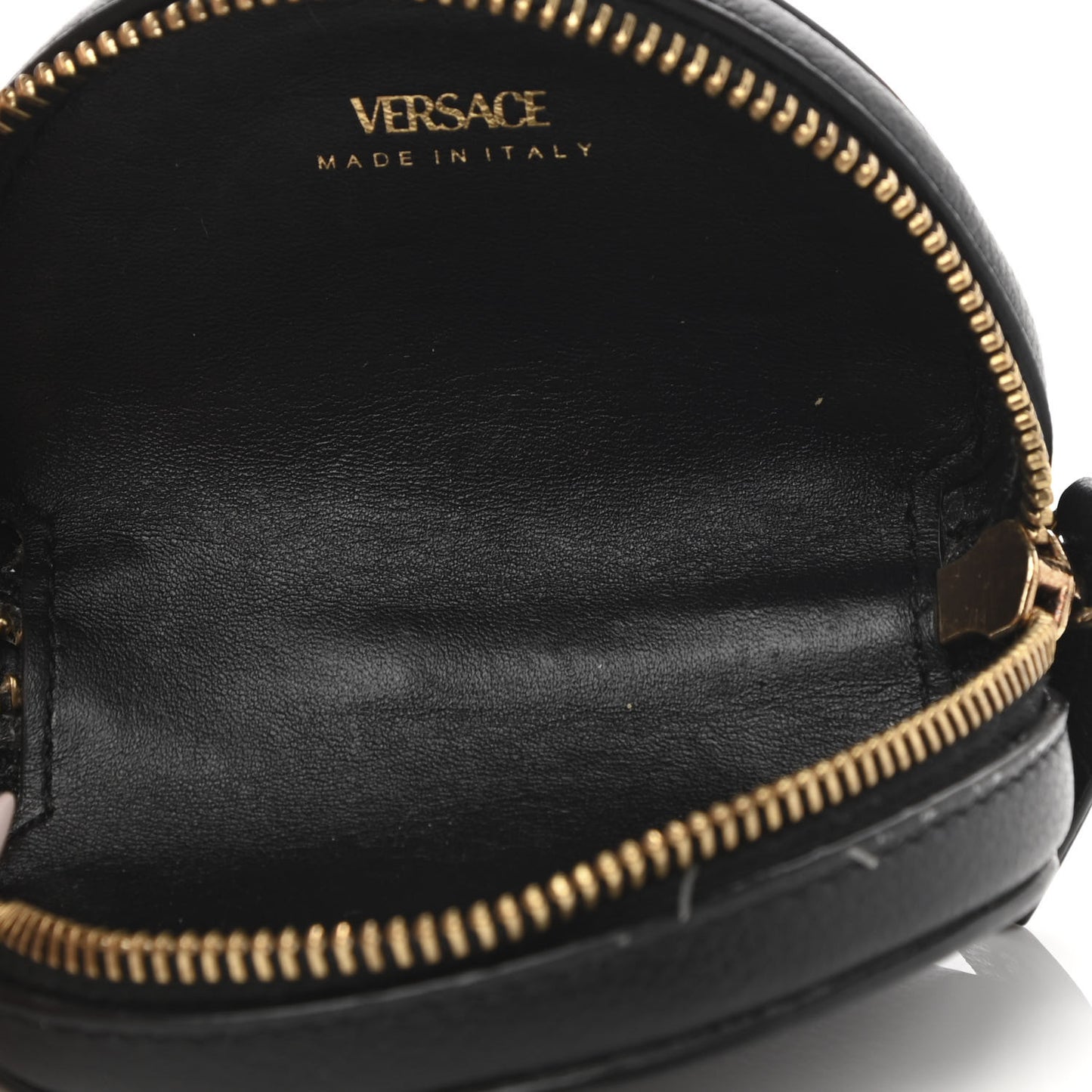 Calfskin Medusa Coin Pouch Black