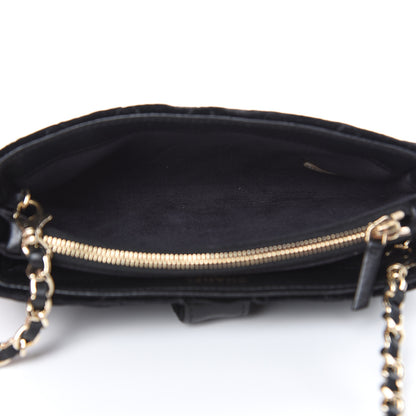 Chanel Velvet Quilted Small Clutch With Chain Black 6 of 12