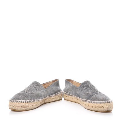 Chanel Striated Suede Espadrilles 37 Dark Grey 6 of 16