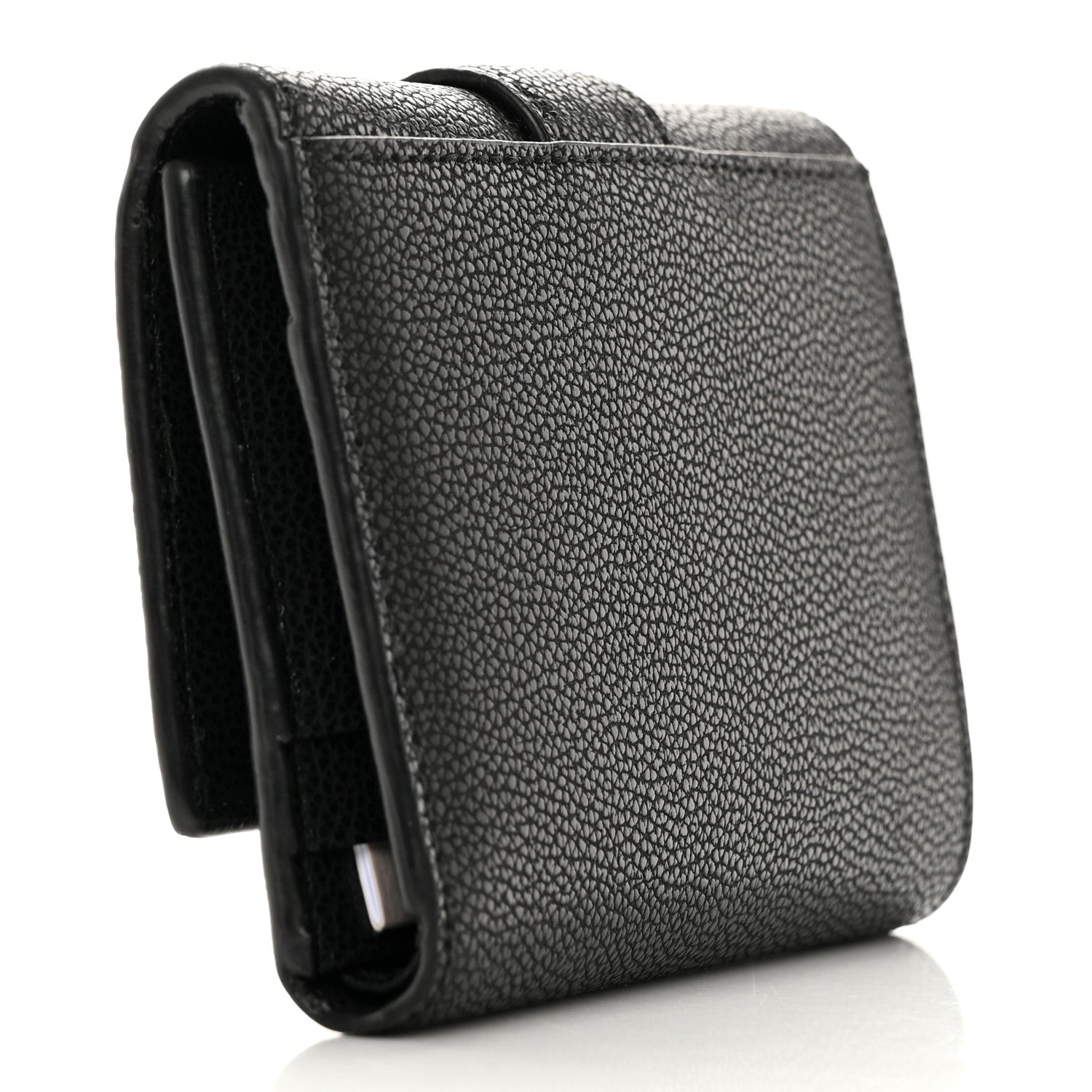Jimmy Choo Calfskin Crystal Cheri Compact Wallet Black 2 of 17