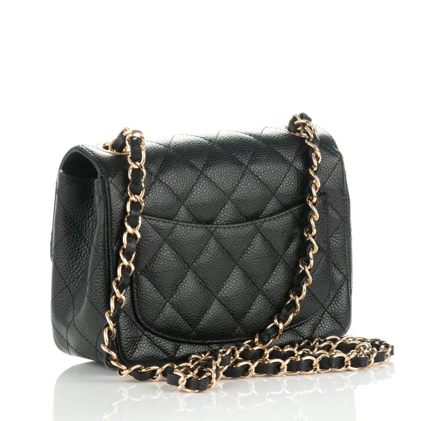 Caviar Quilted Mini Square Flap Black