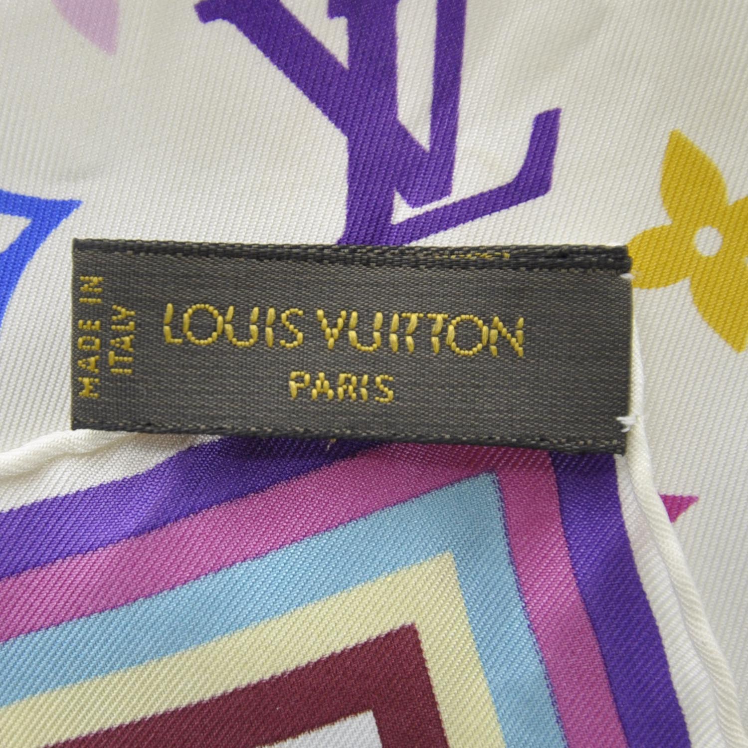 Louis Vuitton Silk Multicolor Eye Love Scarf White 4 of 5