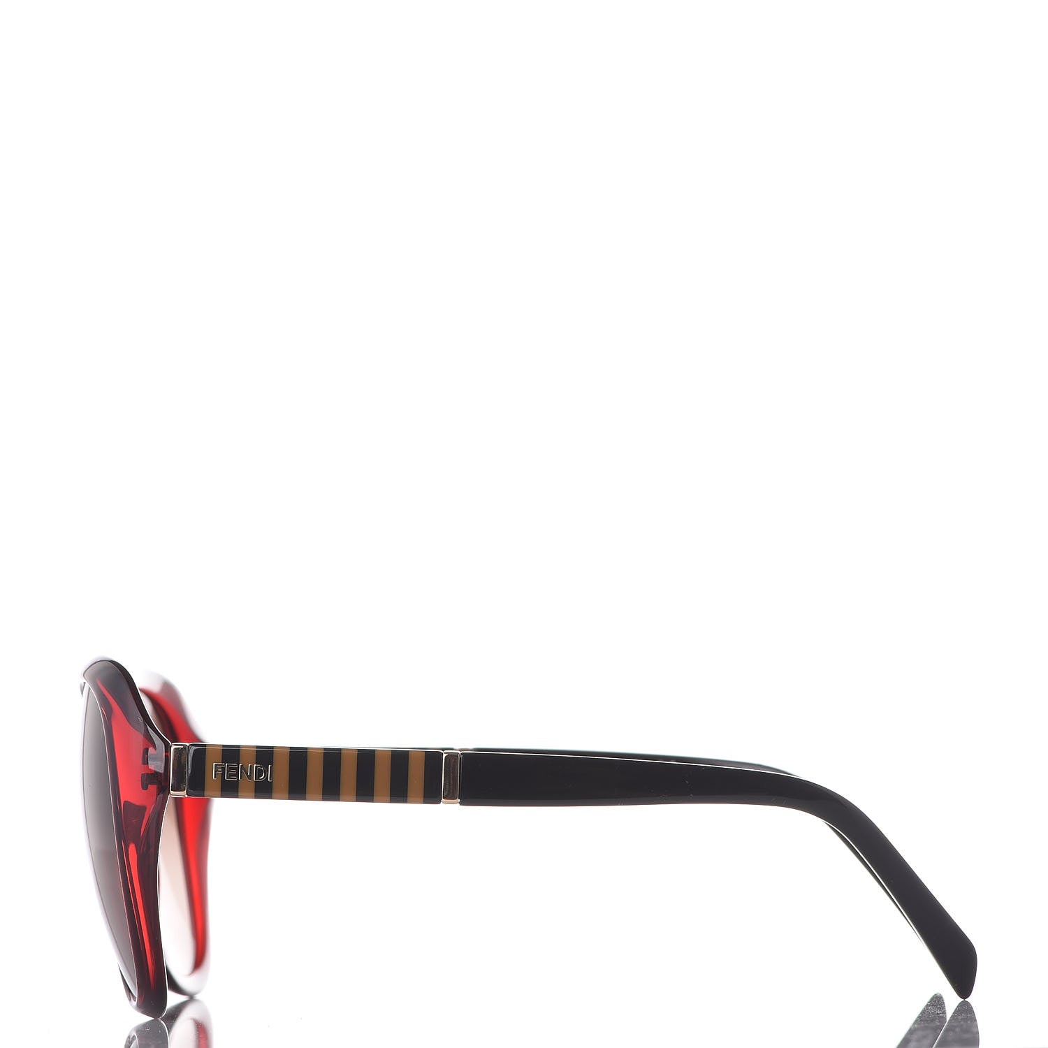 Fendi Oversized Round Sunglasses FS 5348 Red Black 2 of 7