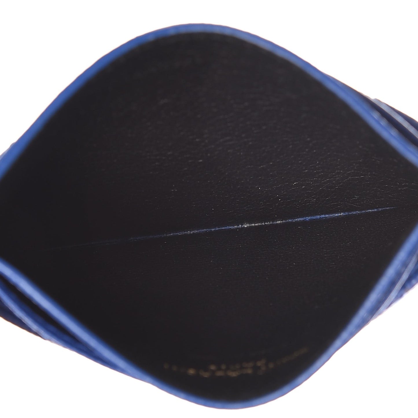 Grain De Poudre Matelasse Monogram Credit Card Case Blue Majorelle