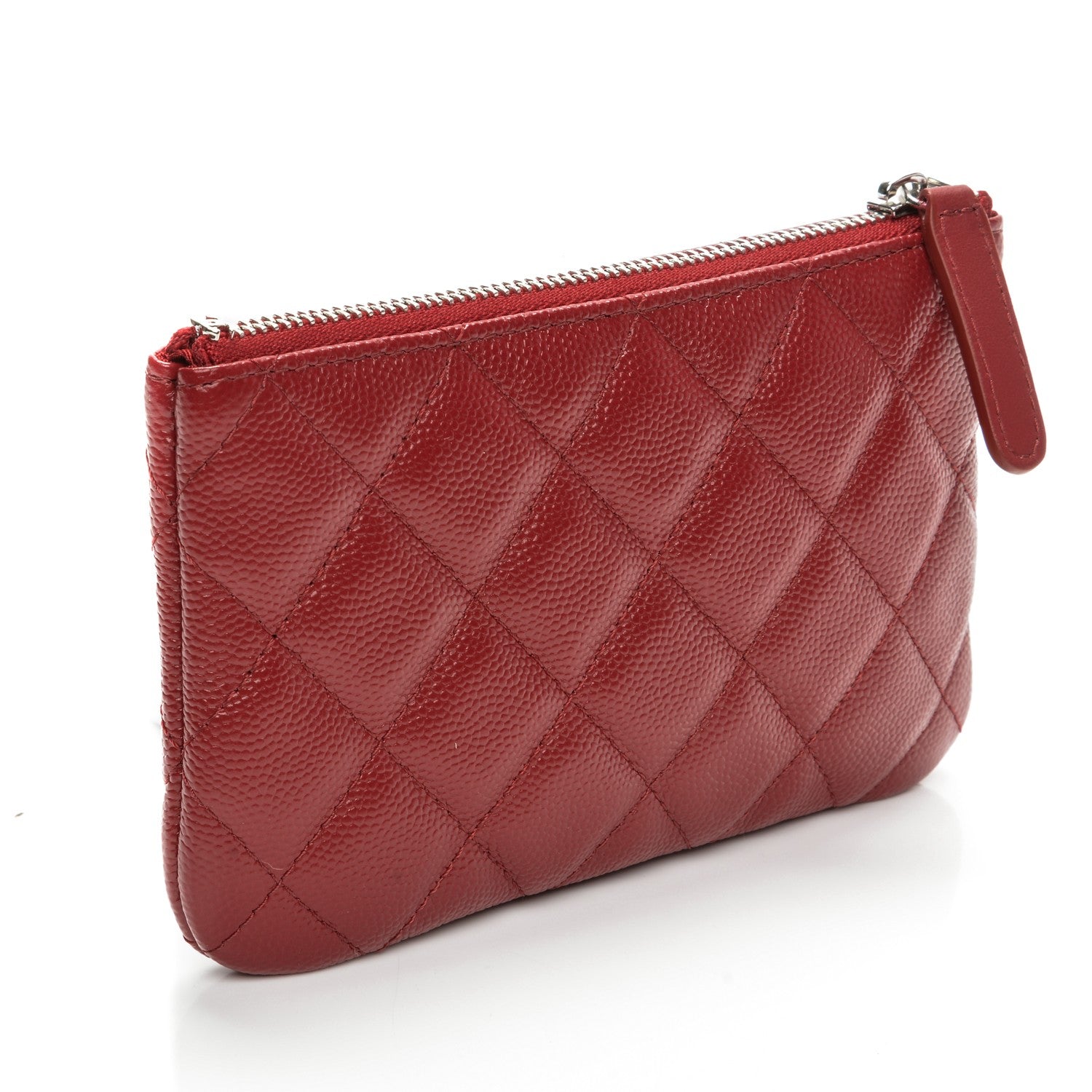 Chanel Caviar Quilted Small Cosmetic Case Dark Red 3 of 7