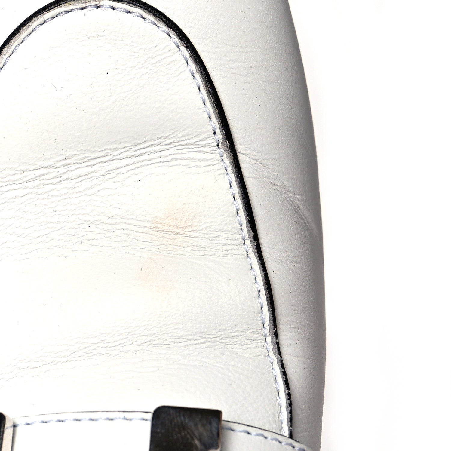 Hermes Calfskin Womens Paris Loafers 35.5 White 9 of 9
