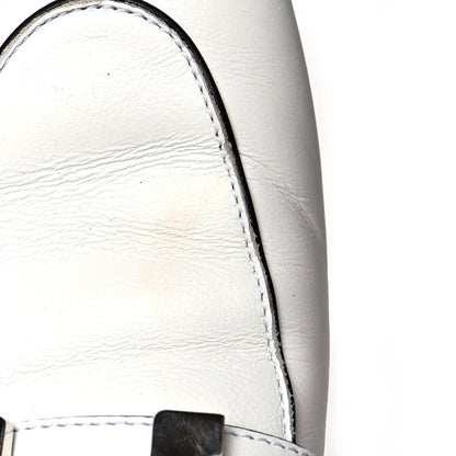 Hermes Calfskin Womens Paris Loafers 35.5 White 9 of 9