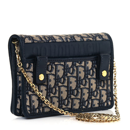 Christian Dior Oblique 30 Montaigne 2-In-1 Pouch Blue 4 of 17