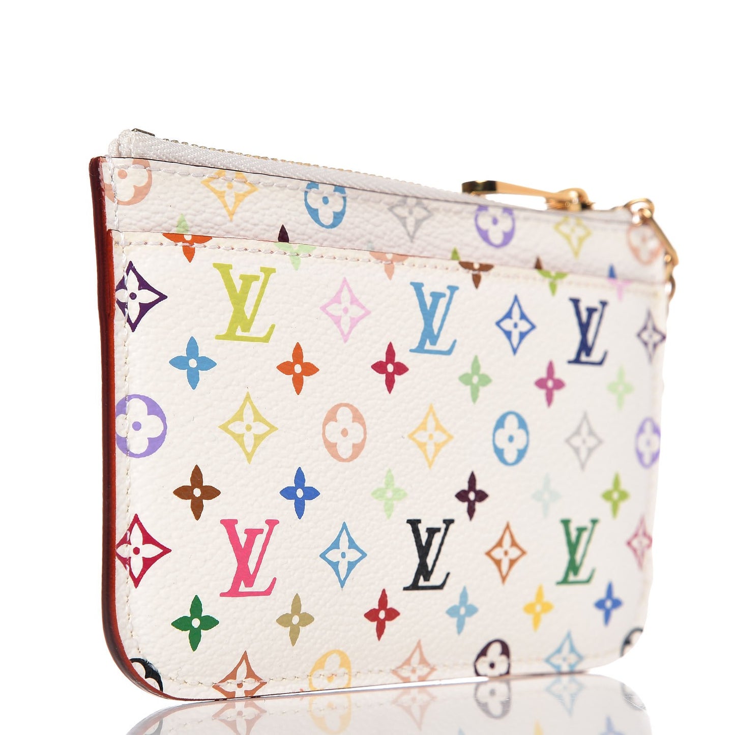 Monogram Multicolor Key Pouch White Litchi